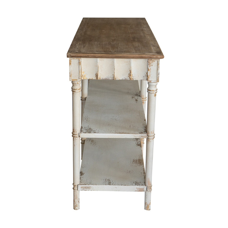 Artekko Artekko Alcott Κονσόλα από Ξύλο Ελάτης σε Λευκή Πατίνα (160x50x90)cm D7231