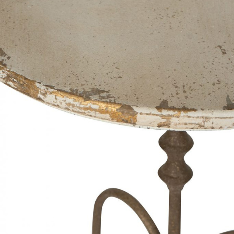 Artekko Artekko Alcott Ξύλινο Βοηθητικό Τραπέζι σε Λευκή Πατίνα με Μεταλλική Βάση (60x60x70)cm D7234