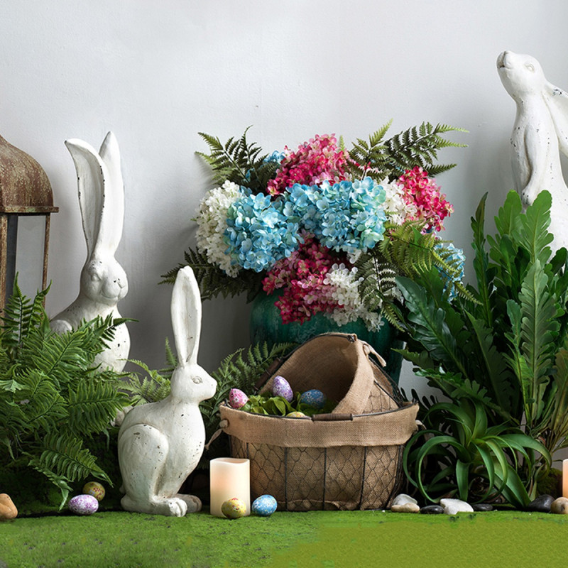 Artekko Artekko Rabbit Διακοσμητικός Λαγός από Μαγνήσιο σε Λευκή Πατίνα (21x13x47)cm D77063