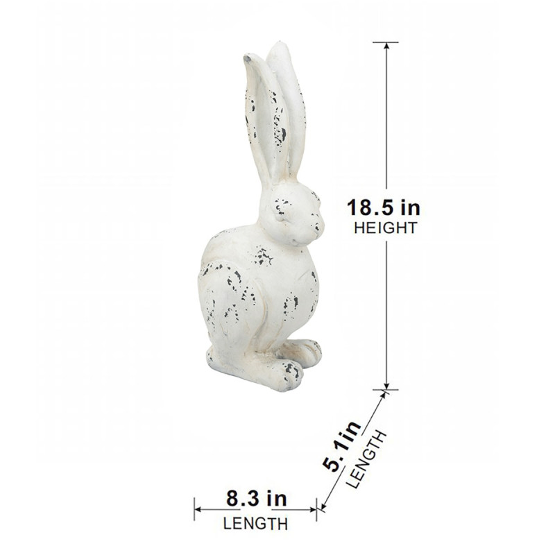 Artekko Artekko Rabbit Διακοσμητικός Λαγός από Μαγνήσιο σε Λευκή Πατίνα (21x13x47)cm D77063