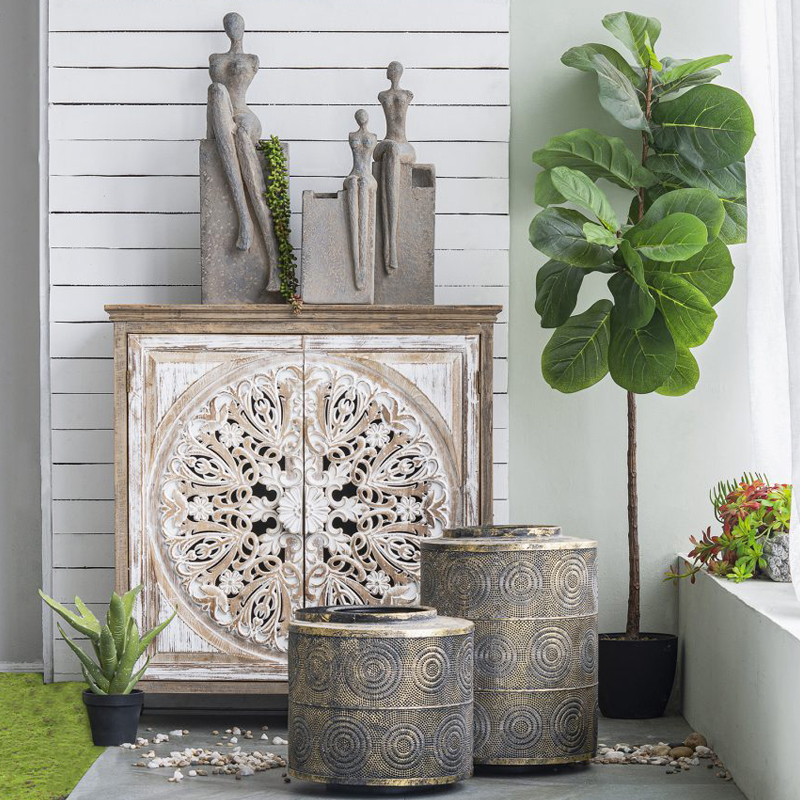 Artekko Artekko Cement Γκρι Διακοσμητικό Κασπώ με Γυναικεία Φιγούρα από Μαγνήσιο (20x15x52)cm D77592-DS