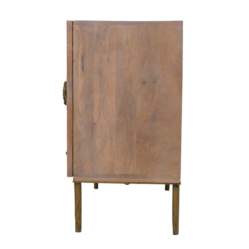 Artekko Artekko Siena Καφέ Ξύλινος Μπουφές με Λουλούδια (83.8x40.6x76.2)cm D8234