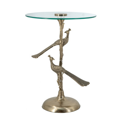 Artekko Artekko Noble Χρυσό Μεταλλικό Βοηθητικό Τραπέζι (45x45x61)cm D8426