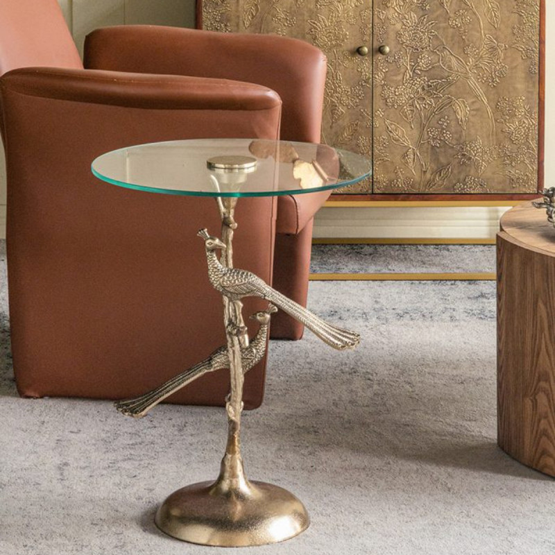 Artekko Artekko Noble Χρυσό Μεταλλικό Βοηθητικό Τραπέζι (45x45x61)cm D8426