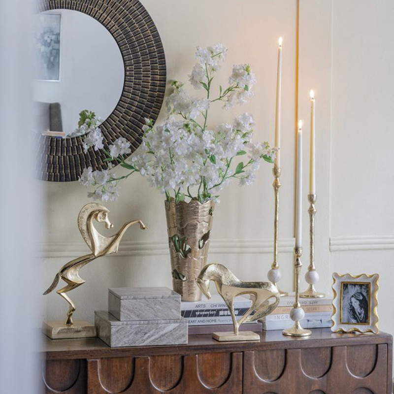 Artekko Artekko Animal Χρυσό Μεταλλικό Διακοσμητικό με Άλογο (31x8.5x26)cm D8444