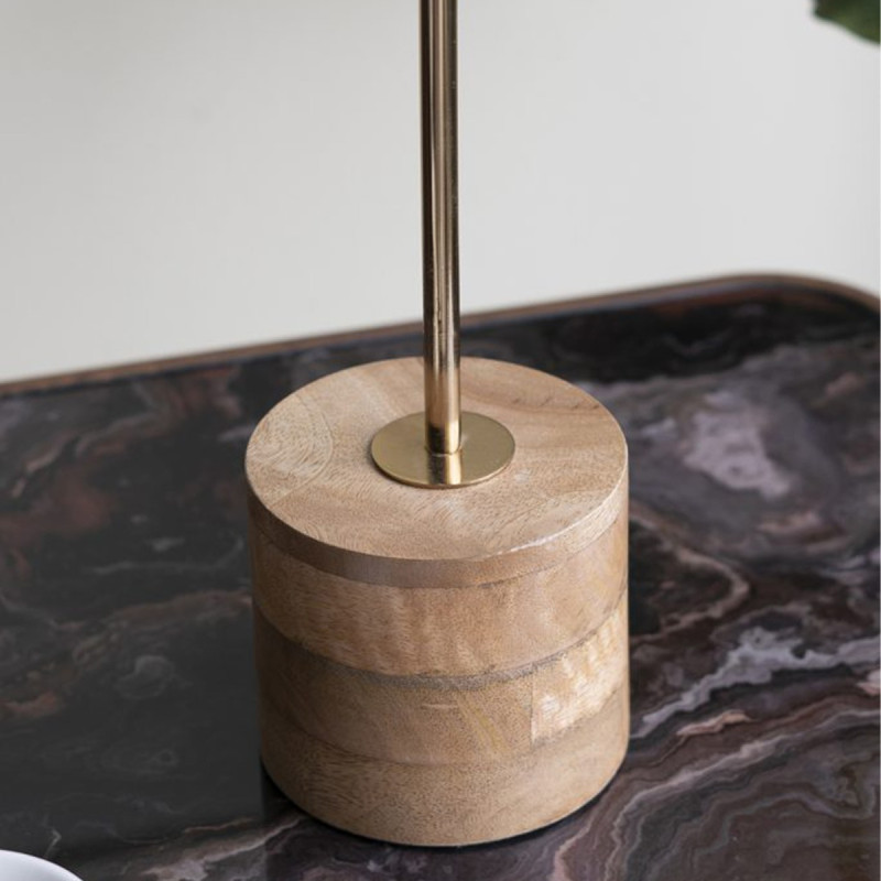 Artekko Artekko Agate Χρυσό Μεταλλικό Διακοσμητικο με Αχάτη σε Ξύλινη Βάση (20x10x38)cm D8451