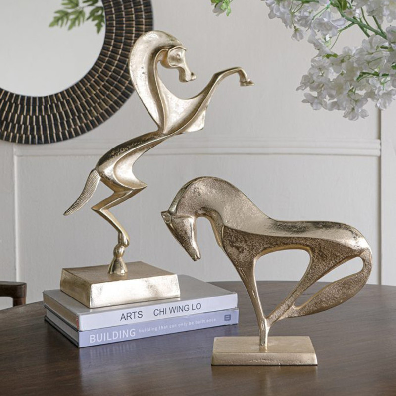 Artekko Artekko Animal Χρυσό Μεταλλικό Διακοσμητικό με Άλογο (38x15x45)cm D8473