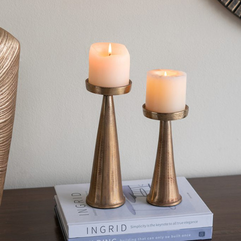 Artekko Artekko Noble Χρυσό Μεταλλικό Κηροπήγιο (8.3x8.3x24.3)cm D8479