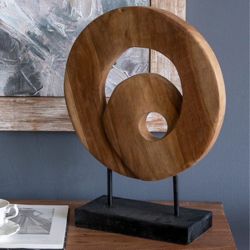 Artekko Artekko Woody Καφέ Διακοσμητικό Γλυπτό από Ξύλο Teak (35x12x45)cm D8517