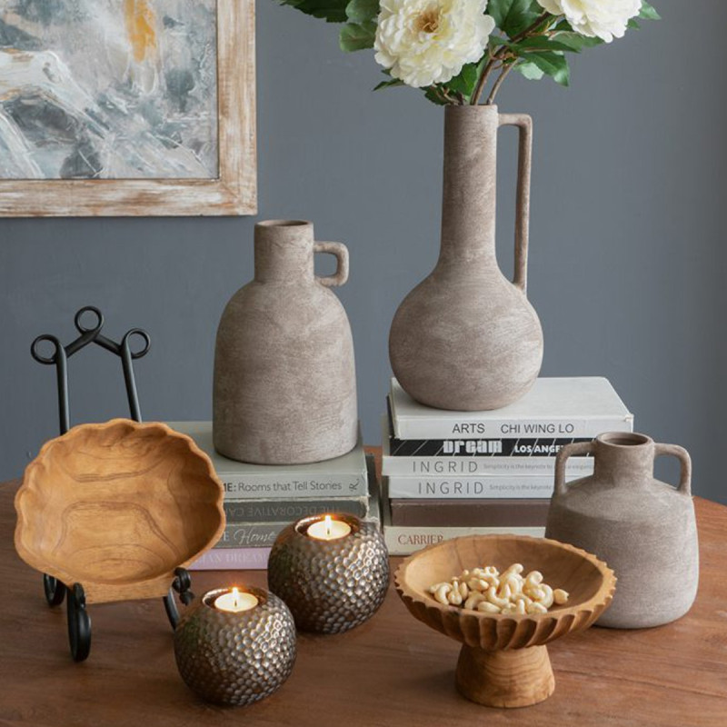 Artekko Artekko Woody Καφέ Διακοσμητική Πιατέλα από Ξύλο Teak (20x20x10)cm D8525