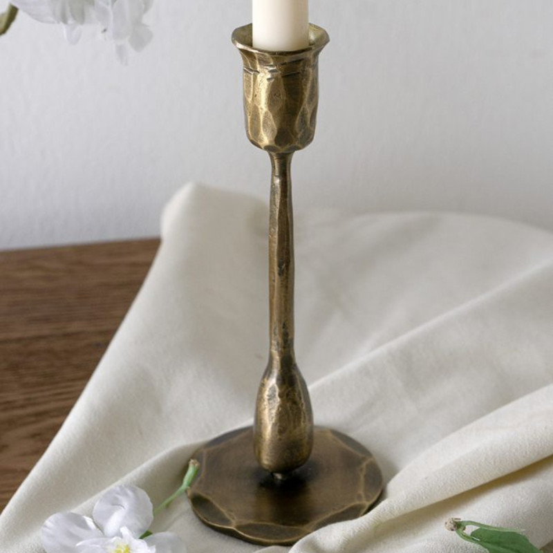 Artekko Artekko Solis Χρυσά Μεταλλικά Κηροπήγια (7.6x7.6x25.4)cm (7.6x7.6x20.3)cm 2pcs D8531