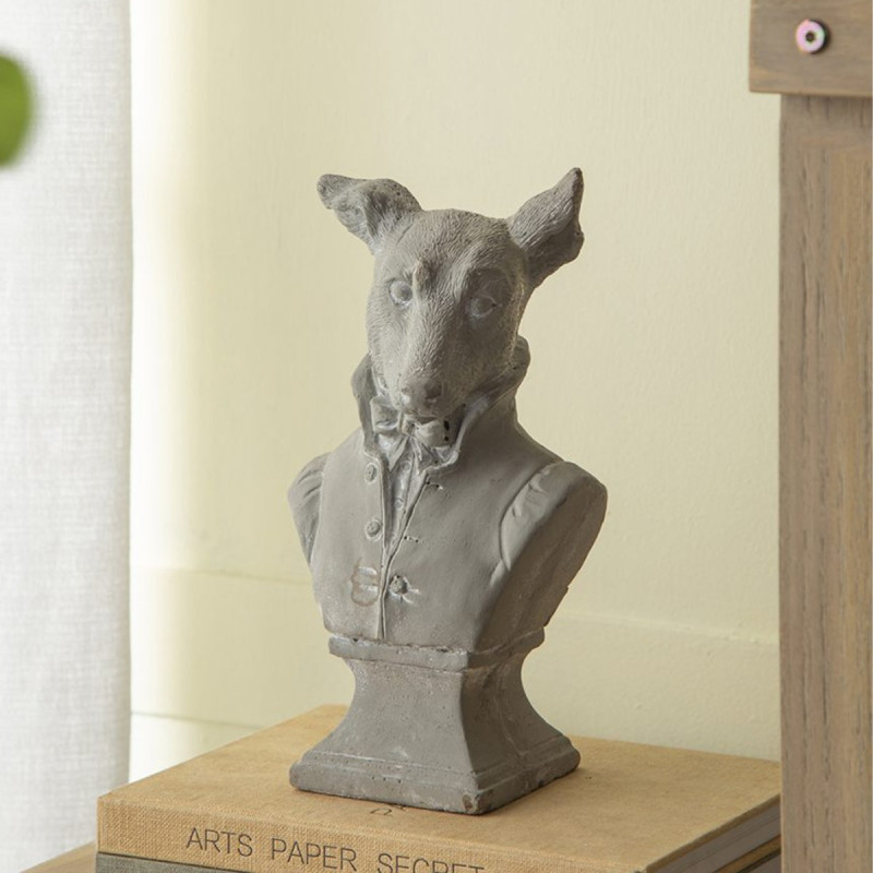 Artekko Artekko Cement Διακοσμητικό Επιτραπέζιο Σκύλος Τσιμεντένιο Γκρι (14.5x12x26.5)cm D8570