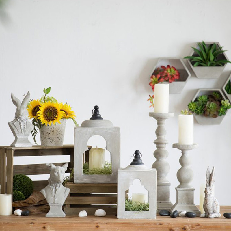 Artekko Artekko Cement Διακοσμητικό Επιτραπέζιο Σκύλος Τσιμεντένιο Γκρι (14.5x12x26.5)cm D8570