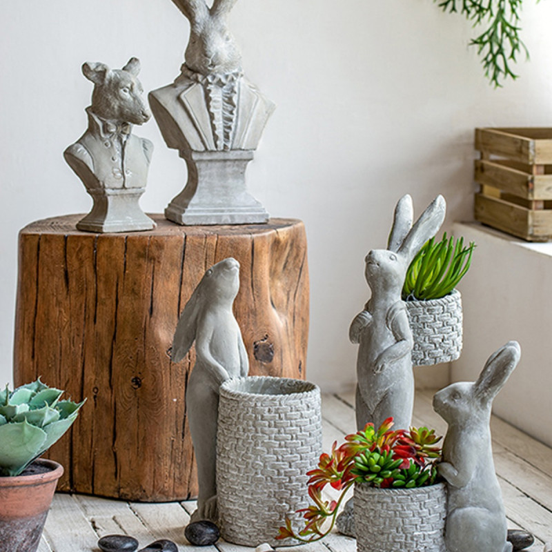 Artekko Artekko Cement Διακοσμητικό Επιτραπέζιο Σκύλος Τσιμεντένιο Γκρι (14.5x12x26.5)cm D8570