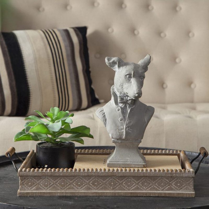Artekko Artekko Cement Διακοσμητικό Επιτραπέζιο Σκύλος Τσιμεντένιο Γκρι (14.5x12x26.5)cm D8570