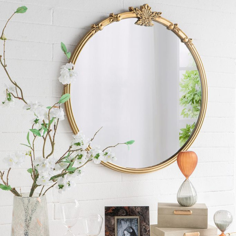 Artekko Artekko Mirror Χρυσός MDF Καθρέπτης Τοίχου (76x2.5x79)cm D8607-DS