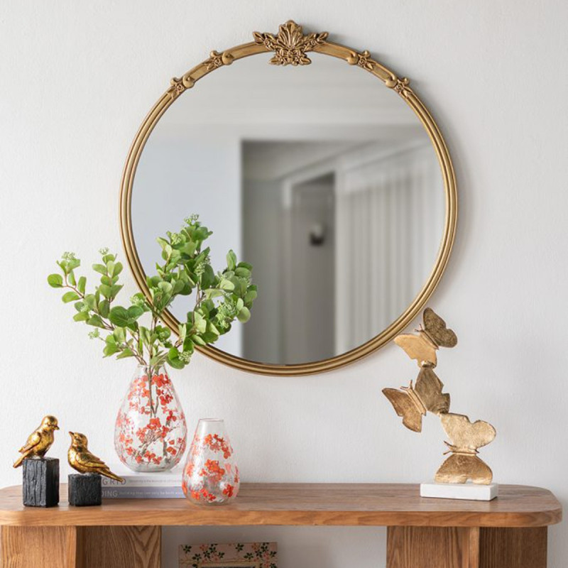 Artekko Artekko Mirror Χρυσός MDF Καθρέπτης Τοίχου (76x2.5x79)cm D8607-DS