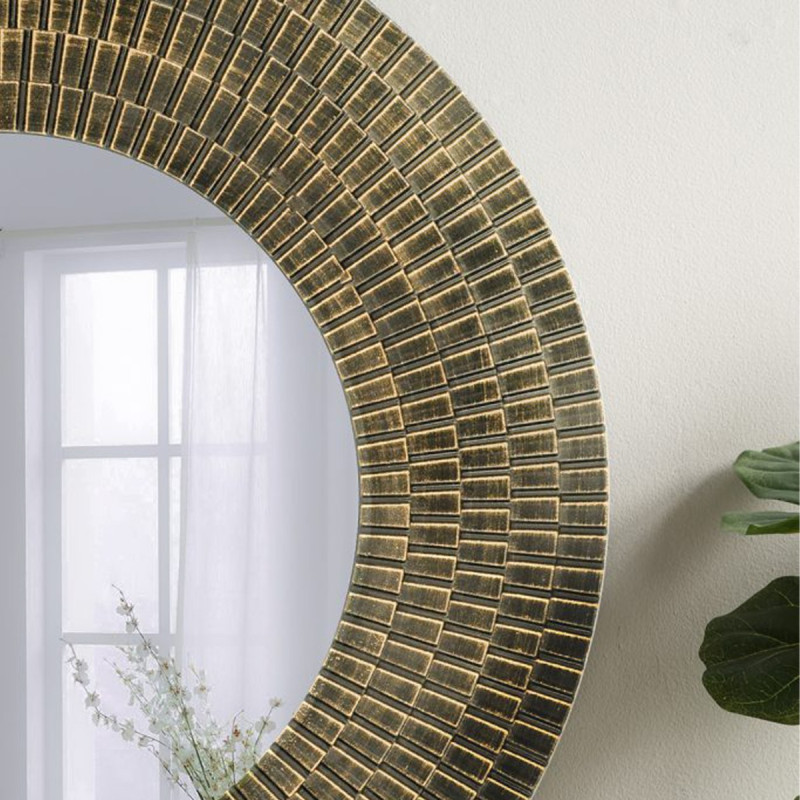 Artekko Artekko Mirror Χρυσός MDF Καθρέπτης Τοίχου (75x1.8x75)cm D8609-DS