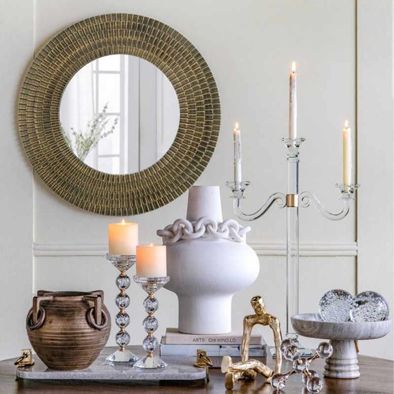 Artekko Artekko Mirror Χρυσός MDF Καθρέπτης Τοίχου (75x1.8x75)cm D8609-DS