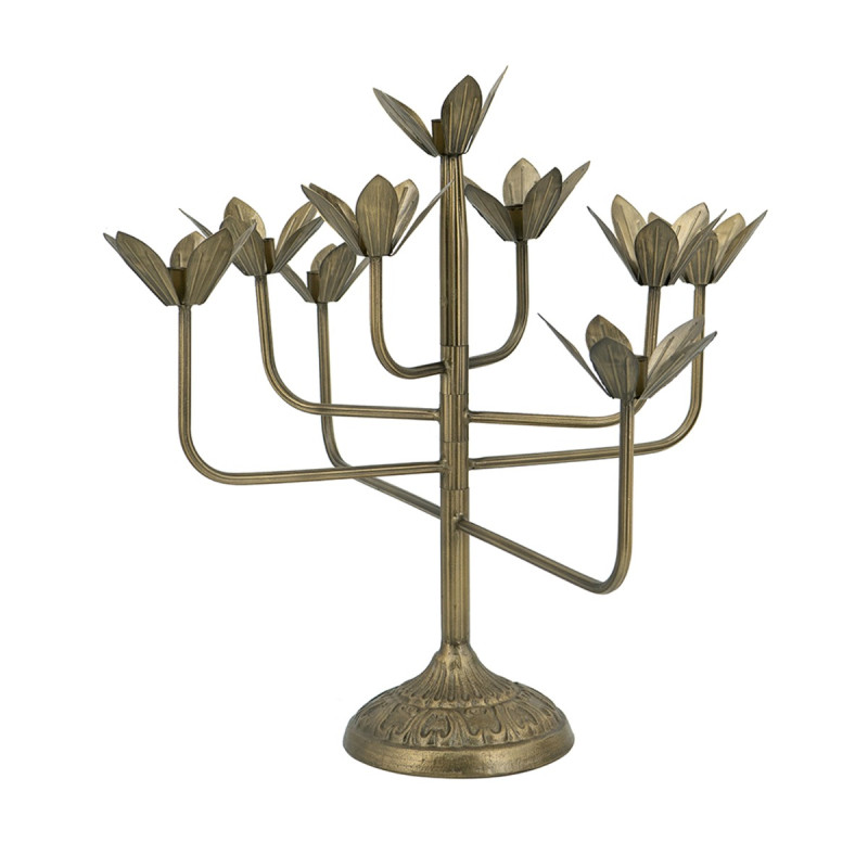 Artekko Artekko Solis Χρυσό Μεταλλικό 9κερο Κηροπήγιο (16x61x47.5)cm D8632