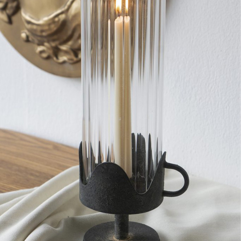 Artekko Artekko Solis Μαύρο Μεταλλικό Κηροπήγιο (12.5x9.5x40)cm D8690