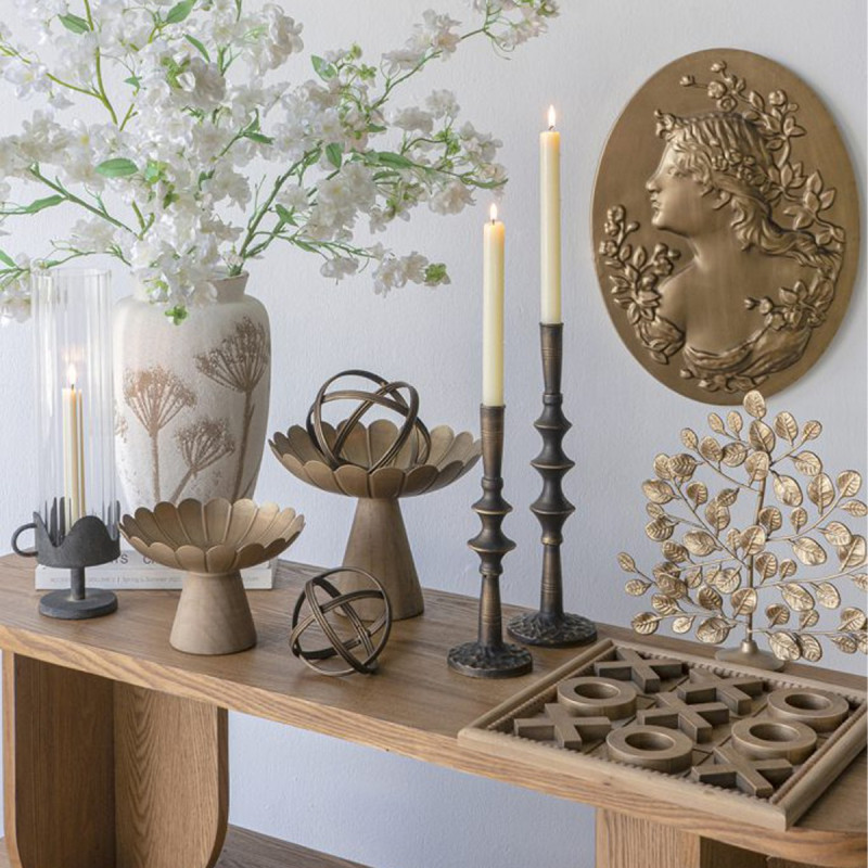 Artekko Artekko Solis Μαύρο Μεταλλικό Κηροπήγιο (12.5x9.5x40)cm D8690