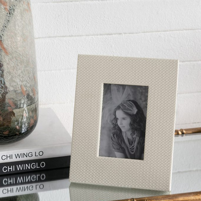 Artekko Artekko Lisa MDF Κορνίζα με Λευκό Τεχνόδερμα για Φωτογραφία 3.5x5.5