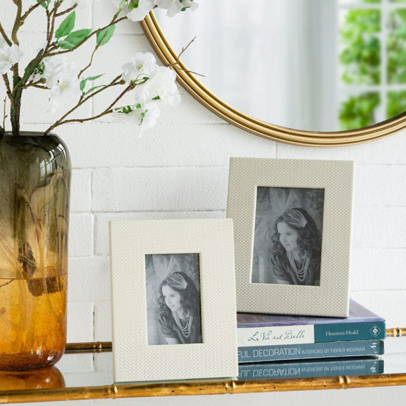 Artekko Artekko Lisa MDF Κορνίζα με Λευκό Τεχνόδερμα για Φωτογραφία 3.5x5.5