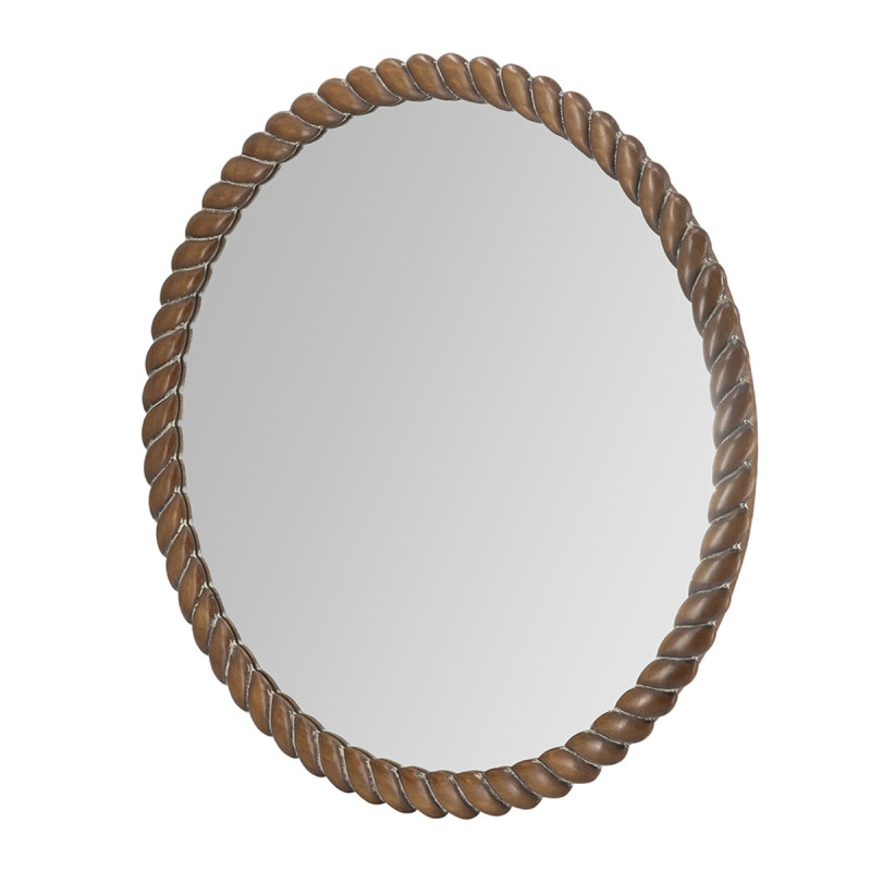 Artekko Artekko Spiral Καφέ Ξύλινος Καθρέπτης Τοίχου (72x72x3)cm D9304-DS