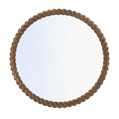 Artekko Artekko Spiral Καφέ Ξύλινος Καθρέπτης Τοίχου (72x72x3)cm D9304-DS