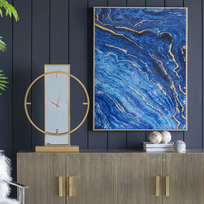 Artekko Artekko Frame Πίνακες MDF Πλαστικό Καμβάς Μπλε Χρυσό (77.5x4.6x101.6)cm Σετ/2 DF43494-DS