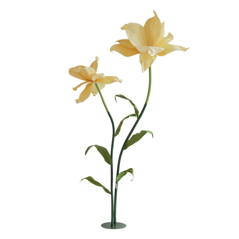 Artekko Artekko Oversize Διακοσμητική Επιδαπέδια Ίρις Πλαστικό Μέταλλο Κίτρινο Πράσινο (80x50x220)cm Σετ/2 F98621