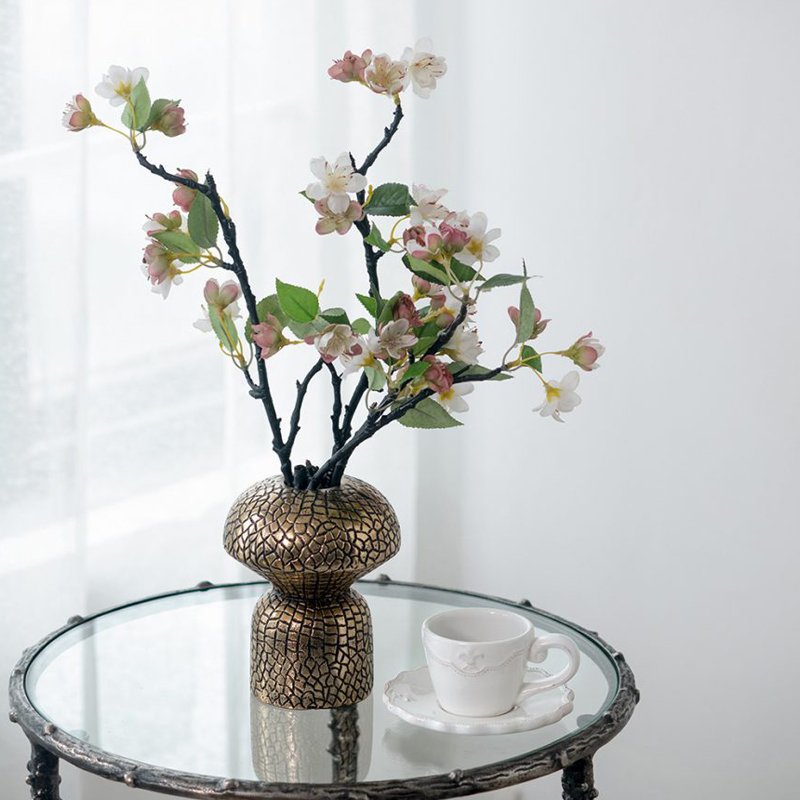 Artekko Artekko Croco Διακοσμητικό Βάζο Μεταλλικό Μαύρο Χρυσό (13x13x16)cm LB78219-GOLD