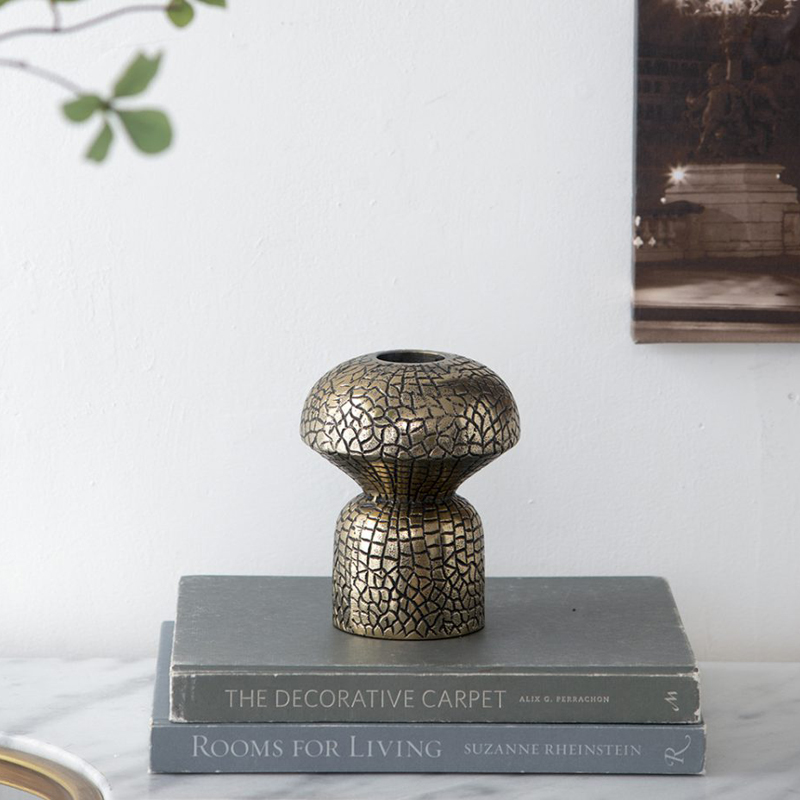 Artekko Artekko Croco Διακοσμητικό Βάζο Μεταλλικό Μαύρο Χρυσό (13x13x16)cm LB78219-GOLD