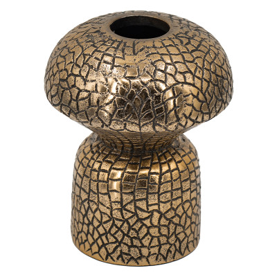 Artekko Artekko Croco Διακοσμητικό Βάζο Μεταλλικό Μαύρο Χρυσό (13x13x16)cm LB78219-GOLD