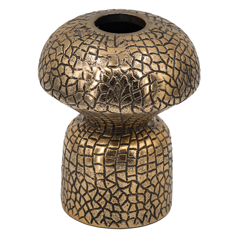 Artekko Artekko Croco Διακοσμητικό Βάζο Μεταλλικό Μαύρο Χρυσό (13x13x16)cm LB78219-GOLD
