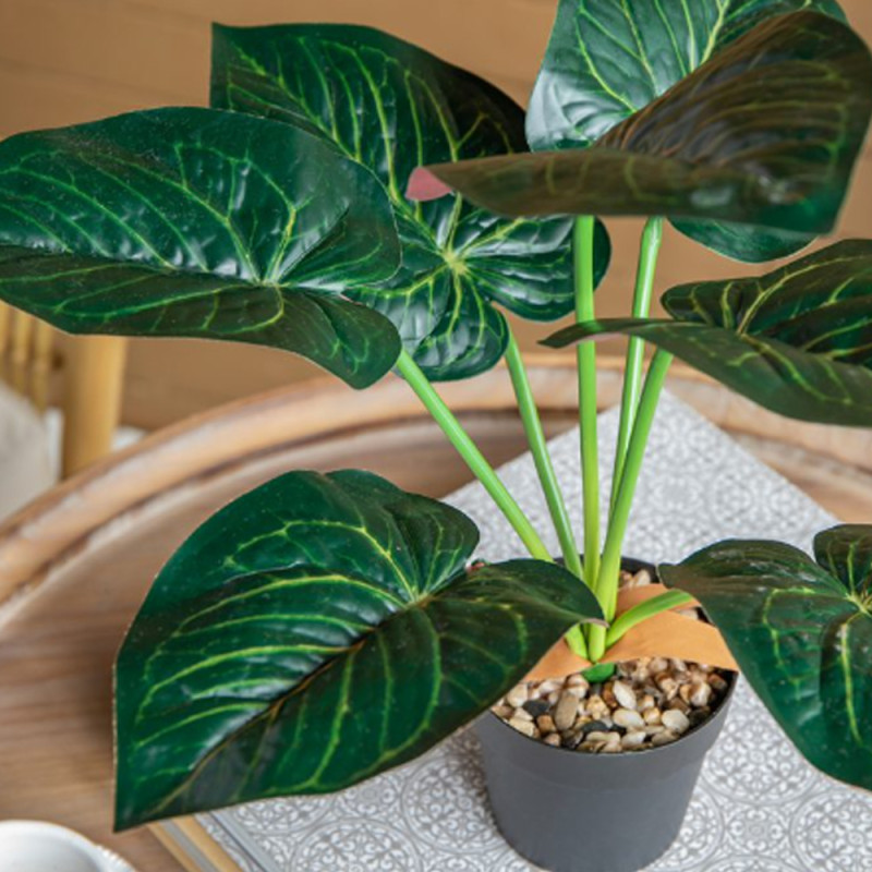 Artekko Artekko Faux Τεχνητή Αλοκασία σε Γλάστρα Πλαστικό Πράσινο Μαύρο (41x17x41)cm Σετ/2 SA11652