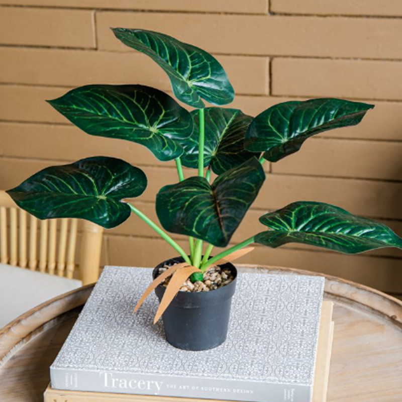 Artekko Artekko Faux Τεχνητή Αλοκασία σε Γλάστρα Πλαστικό Πράσινο Μαύρο (41x17x41)cm Σετ/2 SA11652