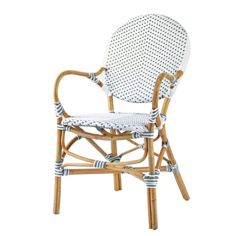 Artekko Artekko Rattan Πολυθρόνα Καρέκλα από Ρατάν σε Φυσική Απόχρωση Λευκό (53.3x53.9x91.4)cm SA80059-AB