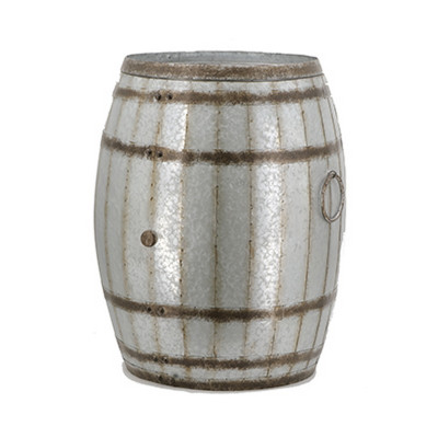 Artekko Artekko Barrel Τραπέζι Βοηθητικό Βαρέλι Μέταλλο Ασημί (57x57x66)cm SA80117-DS