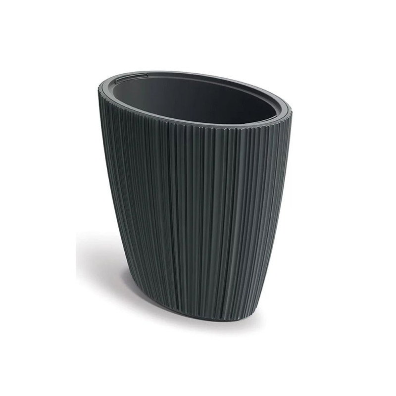 ORO OVAL ΣΚΟΥΡΟ ΓΚΡΙ ΠΛΑΣΤΙΚΟ ΚΑΣΠΩ 58.5Χ38.5Χ55ΕΚ