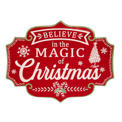 ΚΟΚΚΙΝΗ ΜΕΤΑΛΛΙΚΗ ΤΑΜΠΕΛΑ MAGIC CHRISTMAS 61X46EK