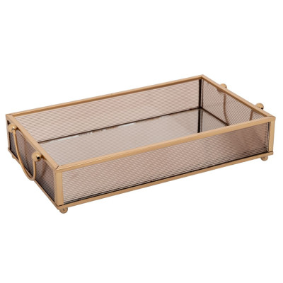 ΧΡΥΣΟΣ ΜΕΤΑΛΛΙΚΟΣ ΔΙΣΚΟΣ 24Χ14Χ5 ΕΚ ΜΕ ΜΕΛΙ ΓΥΑΛΙ ΚΑΙ ΚΑΘΡΕΠΤΗ