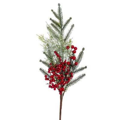 ΠΡΑΣΙΝΟ ΚΛΑΔΙ ΜΕ ΚΟΚΚΙΝΑ BERRIES 55ΕΚ