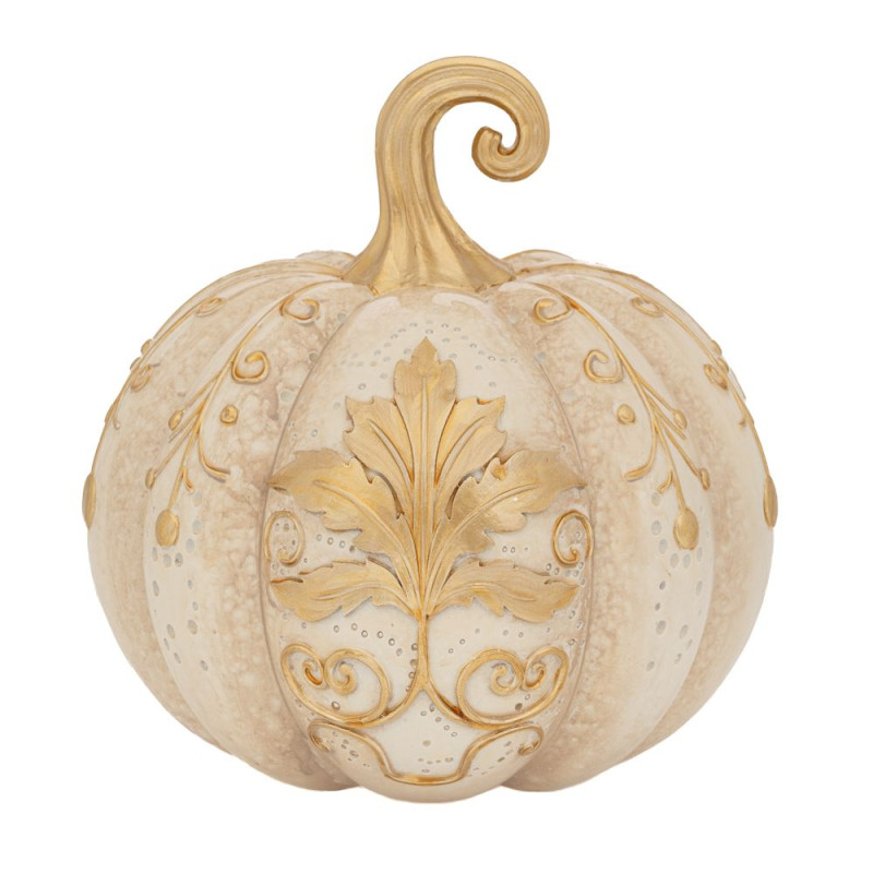 ΛΕΥΚΗ ΠΟΛΥΡΕΖΙΝ ΚΟΛΟΚΥΘΑ ΜΕ ΧΡΥΣΕΣ ΛΕΠΤΟΜΕΡΕΙΕΣ 19,5Χ19,5Χ19,5ΕΚ