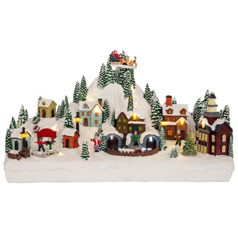 ΦΩΤΙΖΟΜΕΝΟ ΧΡΙΣΤΟΥΓΕΝΝΙΑΤΙΚΟ ΧΩΡΙΟ ΜΕ ΤΡΕΝΟ ΠΟΥ ΚΙΝΕΙΤΑΙ 41Χ16Χ24ΕΚ ΡΕΥΜΑΤΟΣ