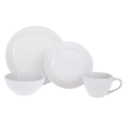 ΣΕΤ 16 ΛΕΥΚΟ ΡΙΓΕ ΚΕΡΑΜΙΚΟ ΣΕΡΒΙΤΣΙΟ STONEWARE