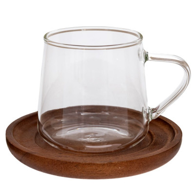 ΚΟΥΠΑ ΔΙΑΦΑΝΗ ΓΥΑΛΙΝΗ ΜΕ ΞΥΛΙΝΟ ΚΑΠΑΚΙ Φ13Χ9,5ΕΚ