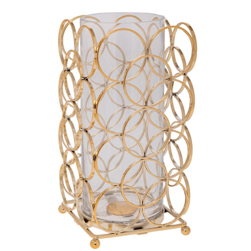 ΧΡΥΣΟ ΜΕΤΑΛΛΙΚΟ ΚΗΡΟΠΗΓΙΟ ΜΕ ΚΡΙΚΟΥΣ AND ΔΙΑΦΑΝΟ ΓΥΑΛΙ 13Χ13Χ25ΕΚ