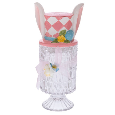 ΔΙΑΦΑΝΗ ΚΕΡΑΜΙΚΗ ΜΠΙΣΚΟΤΙΕΡΑ ΜΕ ΡΟΖ ΚΑΡΟ ΚΑΠΑΚΙ ΣΕ ΣΧΗΜΑ ΚΑΠΕΛΟ ΛΑΓΟΥ 13Χ12,5Χ29,5ΕΚ